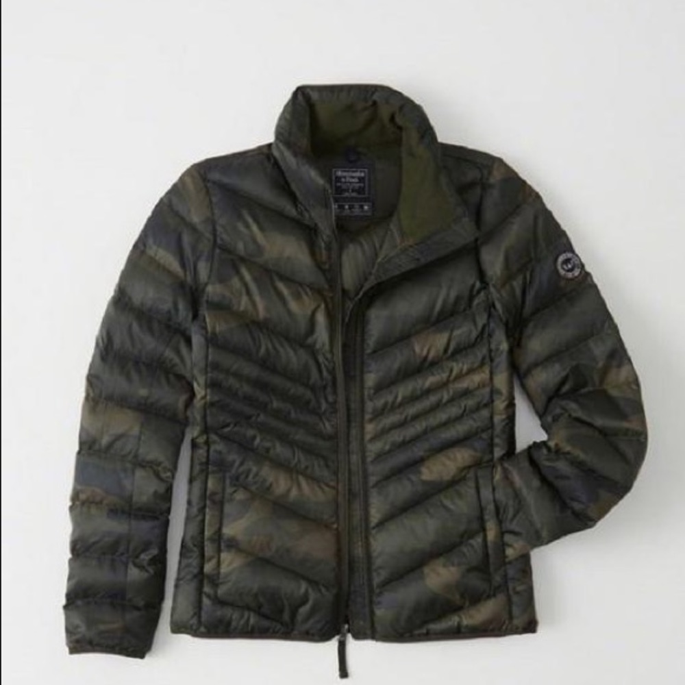 Abercrombie and Fitch Olive Green L Women’s Packable Down Jacket Coat